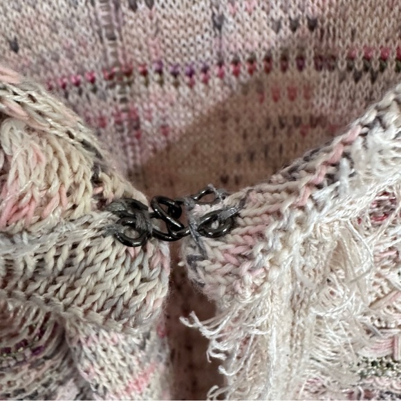 Nic + Zoe Pastel Multicolor Cardigan Sweater Linen Blend Fringe Hem NWT … - Picture 6 of 12